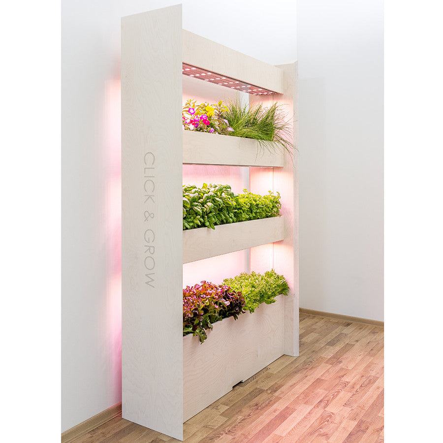 The Wall Farm Indoor Vertical Garden / Wall Farm for 51 plants (3 shelves).  Grow plants in your indoor vertical garden! 